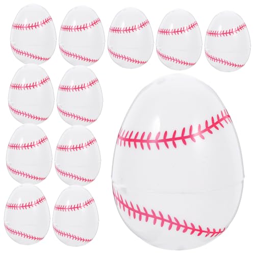 TOYANDONA 12 Stück Eieraufschläger Eierwürfel Eierdekoration Das Spiel Eierbecher Korb Eierfärbebecher Für Gekochte Eier Befüllbare Baseball Behälter Befüllbare Eier Jumbo von TOYANDONA