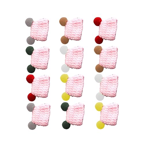 TOYANDONA 12 Stück Häkelmützen bastelset basteln für bastelzeug für Toys handwerken für Babypuppe Mini Mädchen Hut- Party gehäkelte Hutdekoration von TOYANDONA
