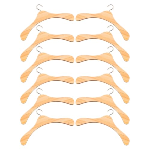 TOYANDONA 12 Stück Holz Kleiderbügel für Puppen Miniatur Garderoben Accessoires für Puppenoutfits zum Organisieren von Kleider im Puppenhaus von TOYANDONA