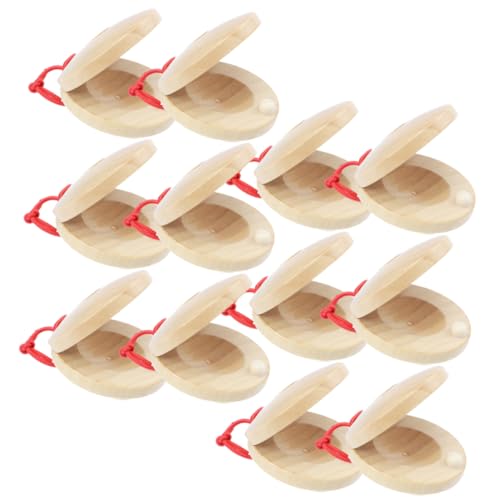 TOYANDONA 12 Stück Kastagnetten Für Instrument Kleinkind Rhythmusspielzeug Fingerkastagnette Kinderkastagnetten Kleine Kastagnetten Aus Holz von TOYANDONA