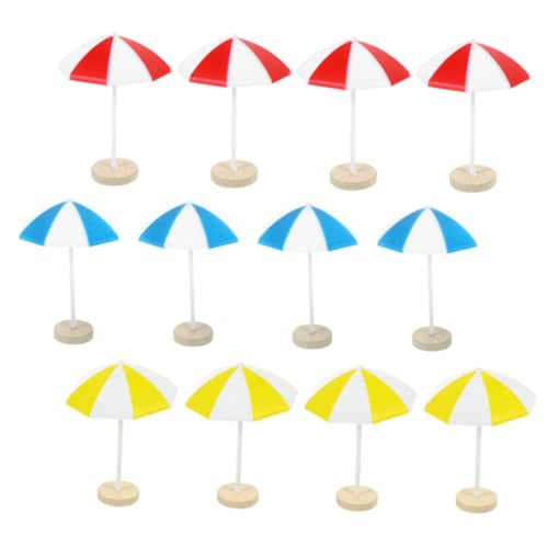 TOYANDONA 12 Stück Mini-Sonnenschirmdekore bastelset basteln für kinderknallzeug Strand Dekoration puppenhaus Miniatur-Stranddekoration Mini Plastik von TOYANDONA