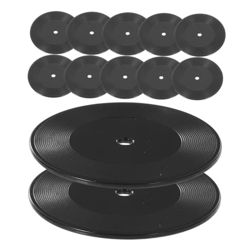 TOYANDONA 12 Stück Mini-vinylmodell Mini-Phonograph-Schallplatte Küchenzubehör Für Puppenstuben Puppenhaus-miniaturgeräte Zubehör Für Das Puppenhaus Mini-rekordmodell Plastik Black TOYANDONA 12 Stück Mini-vinylmodell Mini-Phonograph-Schallplatte Küchenzubehör Für Puppenstuben Puppenhaus-miniaturgeräte Zubehör Für Das Puppenhaus Mini-rekordmodell Plastik Black von TOYANDONA