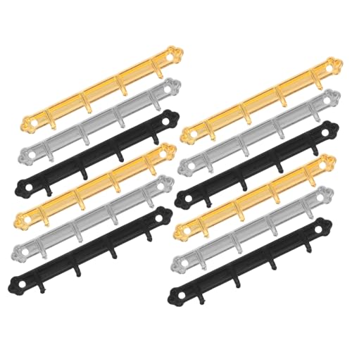 TOYANDONA 12 Stück Miniatur Wandhaken Winzige Selbstklebende Haken für DIY Puppenhaus Zubehör Modellraum Dekoration Platzsparend Einfache Montage ohne Bohren in Schwarz Silber und Gold von TOYANDONA