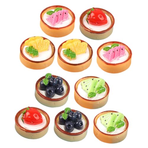 TOYANDONA 12 Stück Obstkuchen Tanzende Obst-Geburtstagsdekorationen Kuchendeckel Kuchen puppenhaus deko zubehör puppenhaus Harz-Fake-Food-Ornament Mini- -Dessert-Modell Mini-Essen von TOYANDONA
