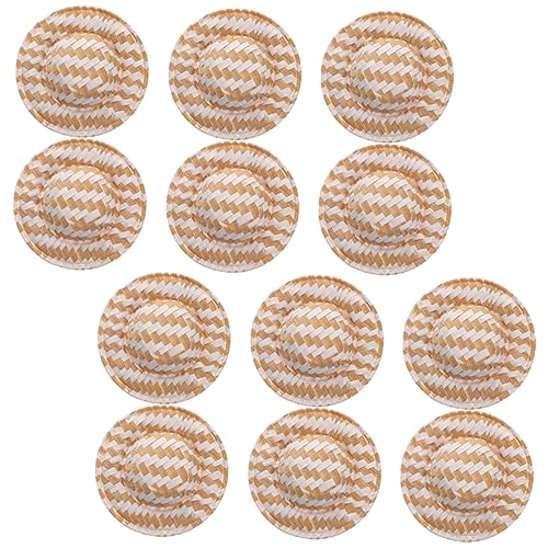 TOYANDONA 12 Stück Puppe Strohhut Mini-Hut-Modell DIY-Hüte basteln Puppenhaus-Webhut-Ornament Puppenhaushut Foto Requisite puppengewebte hüte Gewebtes Hutdekor DIY Strohhüte Toilettenpapier von TOYANDONA