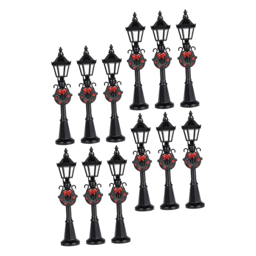 TOYANDONA 12 Stück Puppenhaus Außenbereich Schwarze Metallpfosten Detailgetreue Modelllampen für DIY Feengarten Modelleisenbahn und TOYANDONA 12 Stück Puppenhaus Außenbereich Schwarze Metallpfosten Detailgetreue Modelllampen für DIY Feengarten Modelleisenbahn und von TOYANDONA