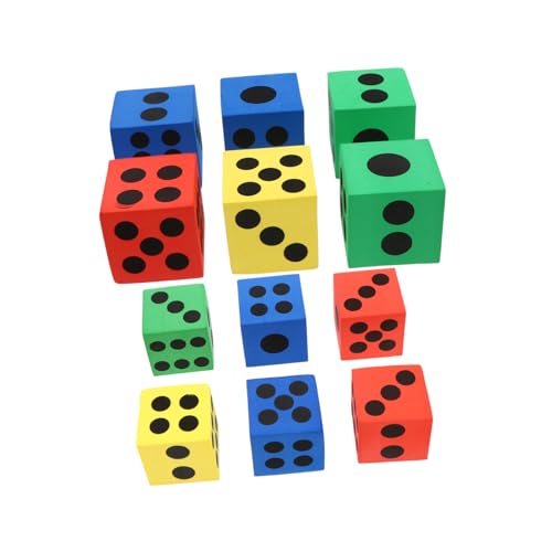 TOYANDONA 12 Stück Schaumwürfel Spiel Punktwürfel Spiel Würfel Partywürfel Würfeln Würfelspiel Partyspielwürfel Punkte Würfel Eva von TOYANDONA