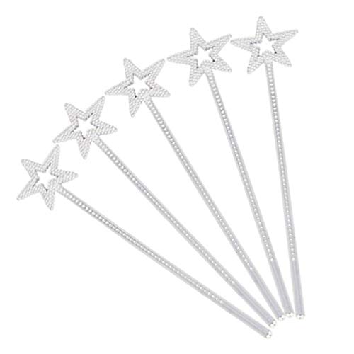 TOYANDONA 12 Stück Sternenstab Weihnachten Fee Prinzessin Stick Xmas Party Favors Mädchen Kostüm Requisiten für Party Cosplay Weihnachten (Silber) von TOYANDONA