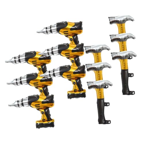 TOYANDONA 12 Stück Teiliges Aluminiumfolie Luftballons Reparatur werkzeuge in Hammer und Bohrer Form Leichte Langlebige Folienballons für Bau Geburtstagsdeko für Wand Tisch TOYANDONA 12 Stück Teiliges Aluminiumfolie Luftballons Reparatur werkzeuge in Hammer und Bohrer Form Leichte Langlebige Folienballons für Bau Geburtstagsdeko für Wand Tisch von TOYANDONA