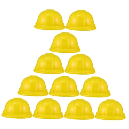TOYANDONA 12 Stück Teiliges Bauhelme aus Robustem Kunststoff Gelbe Bauarbeiterhüte für Kostümpartys Halloween und Baustellen Spiele von TOYANDONA