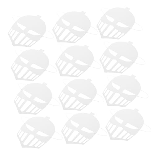 TOYANDONA 12 Stück Teiliges DIY Papiermasken mit Griff Unbemalte Weiße Halbgesichtsmasken für Kreatives Karnevalskostüm Cosplay Soldatenhelm Spielerisches Bastelspiel für Partys von TOYANDONA