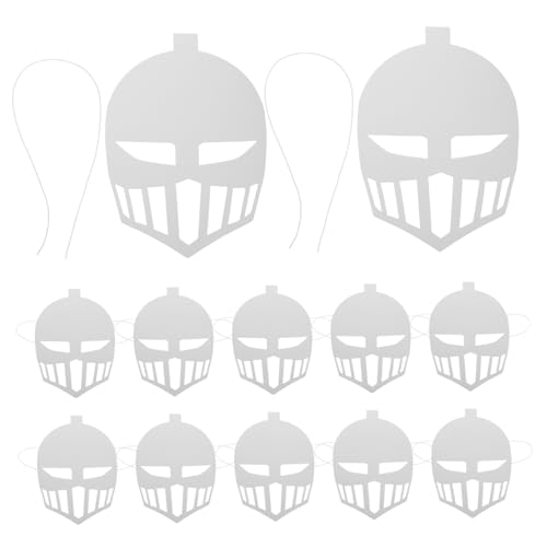 TOYANDONA 12 Stück Teiliges DIY Papiermasken mit Griff Weiße Bemalbare Pappmaché Masken für Kinderpartys Karneval Halloween und Fasching Kreative Bastelspielzeug für Mädchen und Jungen von TOYANDONA