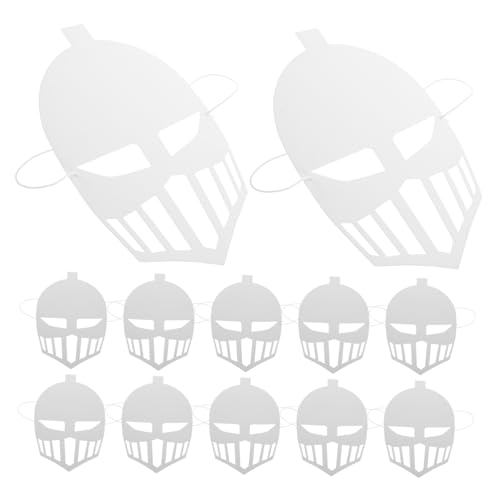 TOYANDONA 12 Stück Teiliges DIY Weiße Papiermasken mit Griff Bemalbare Kinderkostüm Masken für Karneval Fasching Party und Halloween Robust und Ergonomisch für Kreatives und Eltern Junge von TOYANDONA