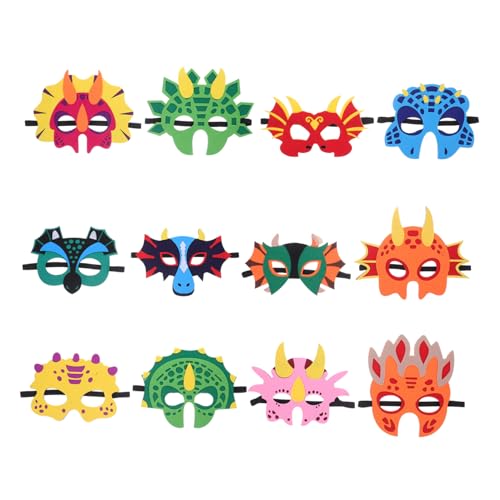 TOYANDONA 12 Stück Teiliges Dinosaurier Masken aus Weichem Filz für Elastisch und Bequem mit Auffälligen Dinosaurier Designs für Halloween Karneval Geburtstagsfeiern und Cosplay Events TOYANDONA 12 Stück Teiliges Dinosaurier Masken aus Weichem Filz für Elastisch und Bequem mit Auffälligen Dinosaurier Designs für Halloween Karneval Geburtstagsfeiern und Cosplay Events von TOYANDONA