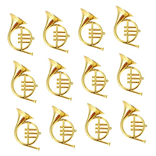TOYANDONA 12 Stück Teiliges Goldene Weihnachtsbaum Anhänger Musikinstrument Modell Festliche Girlande Deko Kindgerechte Miniatur für Puppenhäuser Sicher und Detailgetreu für Sammler und von TOYANDONA