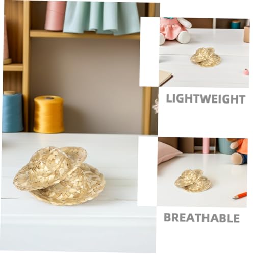 TOYANDONA 12 Stück Teiliges Handgewebter Mini Strohhüte für Puppenhaus Dekoration Atmungsaktive Leichte Cowboy Mützen für DIY Bastelprojekte Vielseitig Einsetzbar als Puppenzubehör und von TOYANDONA