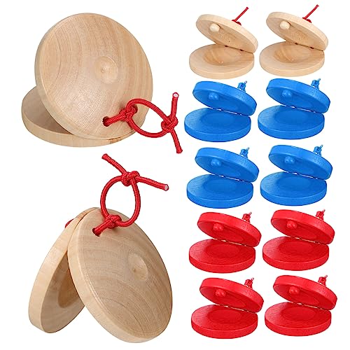 TOYANDONA 12 Stück Teiliges Holz Kastagnetten für Musikinstrumente Motorischen Fähigkeiten Ab Jahr in Natur Rot und Blau für Musikalische Früherziehung und Eltern Junge Mädchen Interaktion TOYANDONA 12 Stück Teiliges Holz Kastagnetten für Musikinstrumente Motorischen Fähigkeiten Ab Jahr in Natur Rot und Blau für Musikalische Früherziehung und Eltern Junge Mädchen Interaktion von TOYANDONA