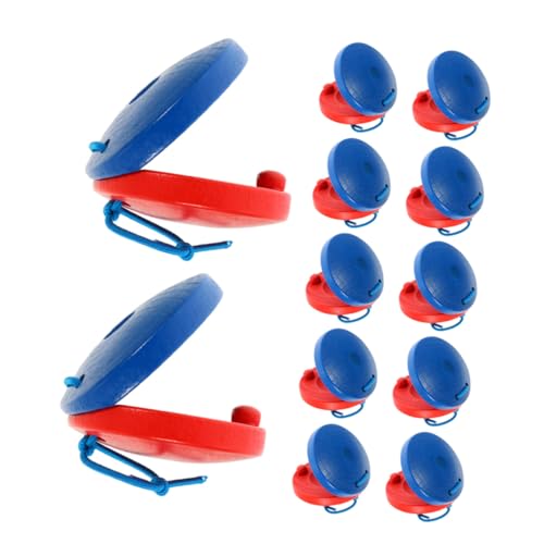 TOYANDONA 12 Stück Teiliges Holz-castagnetten Handinstrumente Bunte Percussion Spielzeuge Frühkindliche Musikförderung Rhythmus Kreativität Hand-Auge-koordination von TOYANDONA