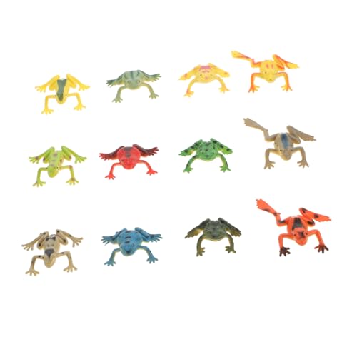 TOYANDONA 12 Stück Teiliges Kleine Frosch und Krötenmodelle aus Kunststoff Realistische Spielzeugfiguren Pädagogisch Geeignet für Kinderhandkoordination und Gartendekoration von TOYANDONA