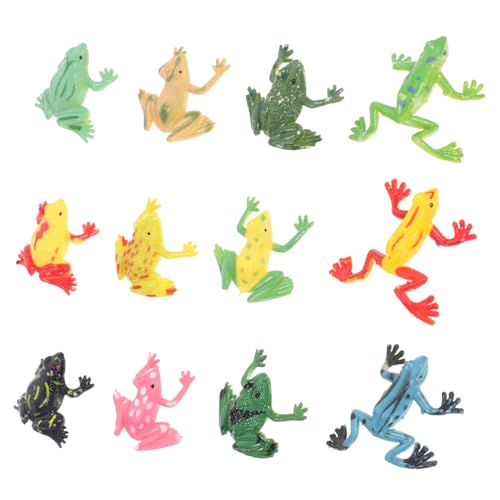 TOYANDONA 12 Stück Teiliges Kleine Froschmodelle aus Kunststoff Realistische Miniatur Froschfiguren für Pädagogisches für Jungen und Mädchen als Party Mitgebsel und von TOYANDONA