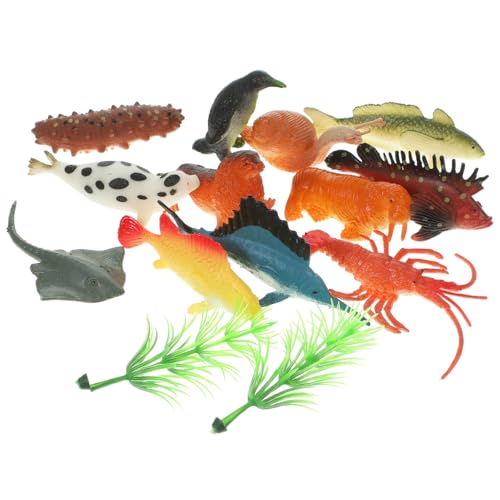 TOYANDONA 12 Stück Teiliges Kunststoff Meerestiere Figuren Realistische Meeresbewohner Tiermodelle Leichte Kunststofftiere als Lernspielzeug und Dekoration von TOYANDONA