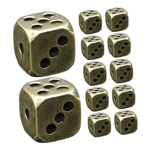 TOYANDONA 12 Stück Teiliges Messing Würfel Vintage Stil mit Abgerundeten Ecken für Bar Spiele Poker und Brettspiele Solides Messing Langlebig und Zuverlässig als und Dekoration TOYANDONA 12 Stück Teiliges Messing Würfel Vintage Stil mit Abgerundeten Ecken für Bar Spiele Poker und Brettspiele Solides Messing Langlebig und Zuverlässig als und Dekoration von TOYANDONA