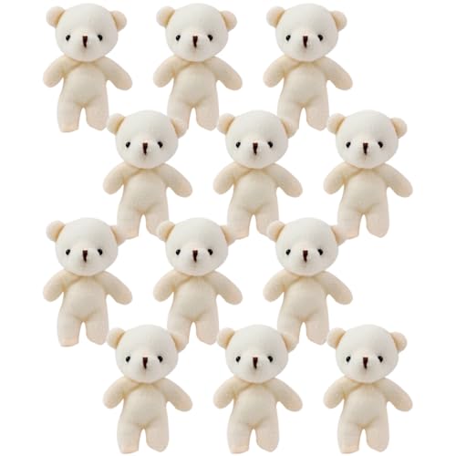 TOYANDONA 12 Stück Teiliges Mini Bären Schlüsselanhänger Cartoon Plüschtier Bär aus Weichem Baumwollmaterial Langlebig und Realistisch Gestaltet Süße Deko für Zuhause Einfach Anzubringen von TOYANDONA