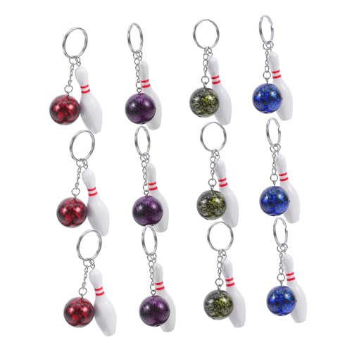 TOYANDONA 12 Stück Teiliges Mini Bowling Schlüsselanhänger Bunte Sport Motive Filigrane Anhänger für Schlüssel und Taschen Dekorative Bowling Souvenirs für Kindergeburtstag und von TOYANDONA
