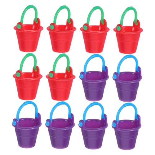 TOYANDONA 12 Stück Teiliges Mini Eimer aus Robustem Abs Realistische Miniatur Dekoration für Puppenhäuser und Mikrolandschaften Farbige Kleine Eimer für Kinderzimmer und Mini Hauszubehör von TOYANDONA