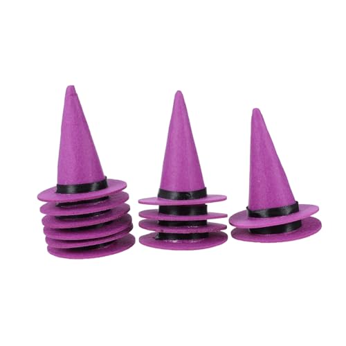 TOYANDONA 12stücke Mini-hexenhüte Aus Filz Für Weinflaschen Und Tischdekoration Hexen-flaschendeckel Für Halloween-dekorationen Kleine Zylinderhüte Zum Basteln von TOYANDONA