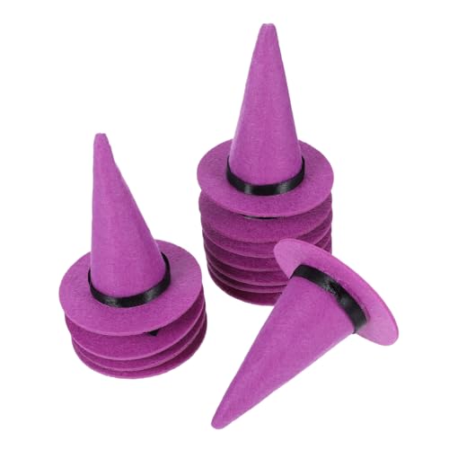 TOYANDONA 12 Stück Teiliges Mini Hexenhut aus Filz Leichte Halloween Flaschenaufsätze Vielseitige Deko für Weinflaschen und Kostümpartys Langlebig und Festlich Gestaltet von TOYANDONA
