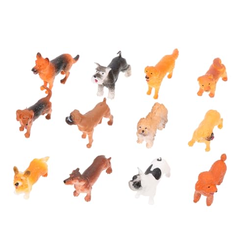 TOYANDONA 12 Stück Teiliges Mini Hunde Figuren Realistische Lebensechte Welpen Modelle Pädagogisches Kinderspielzeug Detailgetreue Tierornamente für Kinderzimmerdekoration von TOYANDONA