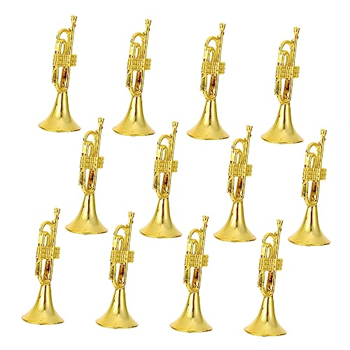 TOYANDONA 12 Stück Teiliges Miniatur Musikinstrumente in Gold Detailgetreue DIY Weihnachtskranz Deko Leichte Aufbewahrung für Bastelprojekte Weihnachtsbaum und Festtagsdekoration von TOYANDONA