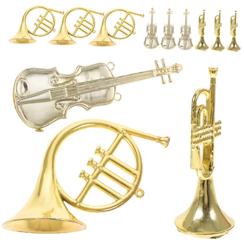 TOYANDONA 12 Stück Teiliges Miniatur Musikinstrumenten Goldfarben Violine Gerades und Gebogenes Horn Leichter Weihnachtsbaumschmuck für DIY Bastelset Festliche Dekoration für Weihnachten TOYANDONA 12 Stück Teiliges Miniatur Musikinstrumenten Goldfarben Violine Gerades und Gebogenes Horn Leichter Weihnachtsbaumschmuck für DIY Bastelset Festliche Dekoration für Weihnachten von TOYANDONA
