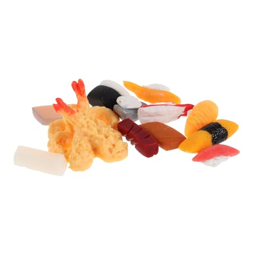 TOYANDONA 12 Stück Teiliges Miniatur Sushi Puppenhaus Lebensmittel Mini Küchenzubehör Realistische Japanische Essensmodelle für Puppenhaus Dekoration Fotorequisiten Kleine Essensornamente von TOYANDONA