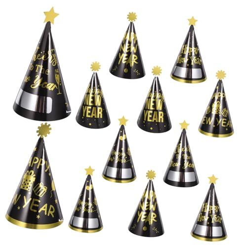 TOYANDONA 12 Stück Teiliges Neujahrs Papierhüte Leichte Kegelhüte mit Schwarzem und Goldenem Design Langlebig Komfortabel Vielseitig für Silvesterparty und Erwachsene Geeignet Festliche TOYANDONA 12 Stück Teiliges Neujahrs Papierhüte Leichte Kegelhüte mit Schwarzem und Goldenem Design Langlebig Komfortabel Vielseitig für Silvesterparty und Erwachsene Geeignet Festliche von TOYANDONA