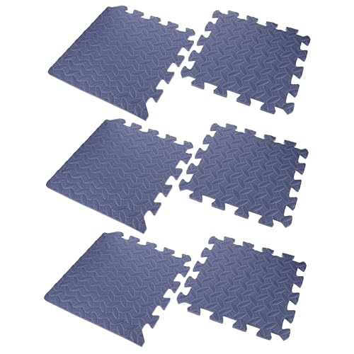 TOYANDONA 12 Stück Teiliges Puzzle Spielmatten Dicke Interlocking Schaumstofffliesen rutschfeste Krabbelmatte Schadstofffrei Blau Modular Anpassbar für Kinderzimmer und Spielbereich von TOYANDONA