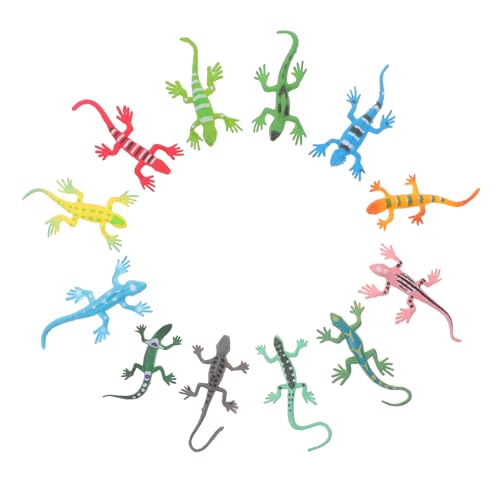TOYANDONA 12 Stück Teiliges Realistischer Mini Eidechsen aus Robustem Kunststoff Bunte Kleine Reptilienfiguren für Pädagogisch und Sicher zum Lernen von TOYANDONA