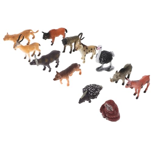 TOYANDONA 12 Stück Teiliges Set Mini Wildtiere Figuren Realistische Tierornamente Lebensechte Deko für Schreibtisch Regal und Kinderzimmer von TOYANDONA