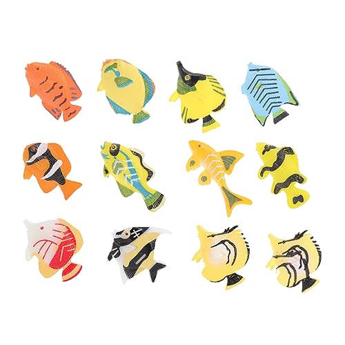 TOYANDONA 12 Stück Teiliges Set Simulation Tiere Modellspielzeug für Frühe Bildung Realistische Fischmodelle aus Langlebigem Material für Dekoration und Lernspielzeug von TOYANDONA