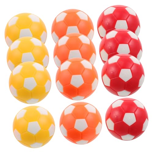 TOYANDONA 12 Stück Tischfußball Bälle Miniatur Kickerbälle für Tischkicker Ersatz Fußballspiel Zubehör in Orange Weiß Rot Weiß und Gelb Langlebig und Reibungsarm von TOYANDONA