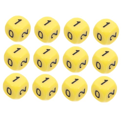 TOYANDONA 12 Stück Zahlenwürfel Tischspiel Partybevorzugungswürfel Partygeschenke für Spiele Würfelspiele Spiel spielwürfel brettspiel mehrseitige Würfel Würfel-Layouts Acryl Yellow von TOYANDONA