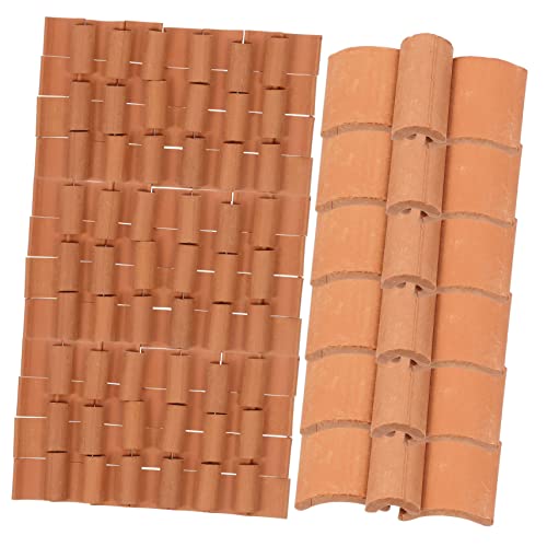 TOYANDONA 120 Stück Fliesenmodell Mikrowelldach DIY Miniaturfliesen Ornament Dekoration Modelle Spielzeughaus Holzringe Zum Basteln Ton von TOYANDONA