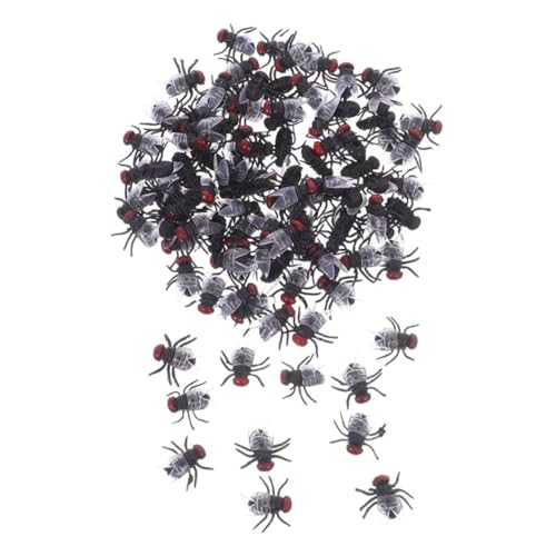TOYANDONA 120stücke Plastikfliegen Spielzeug Realistische Falsche Fliegen Als Insektendekoration Für Partys Aprilscherze Und Halloween-veranstaltungen Leicht Und Wiederverwendbar von TOYANDONA