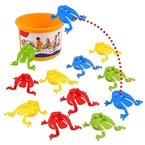 TOYANDONA 12Pcs Springen Leap Frösche Spielzeug Frösche mit Eimer Springen Spielzeug Springen Frösche Geburtstag Party Favors Ostern Goody Bag Füllstoffe für Kinder (Gelegentliche Farbe) von TOYANDONA