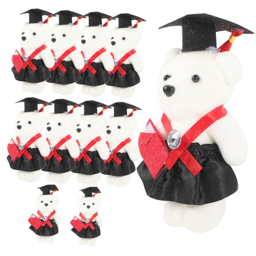TOYANDONA 12St Abschluss Dr. Bär Plüschtiere Pinguin Plüsch Bärenpuppe Plüschspielzeug Kleiderpuppe Abschlussblumenbär Plüsch-Abschlusspuppen gefüllter Blumenstrauß Abschluss Bär Stoff von TOYANDONA