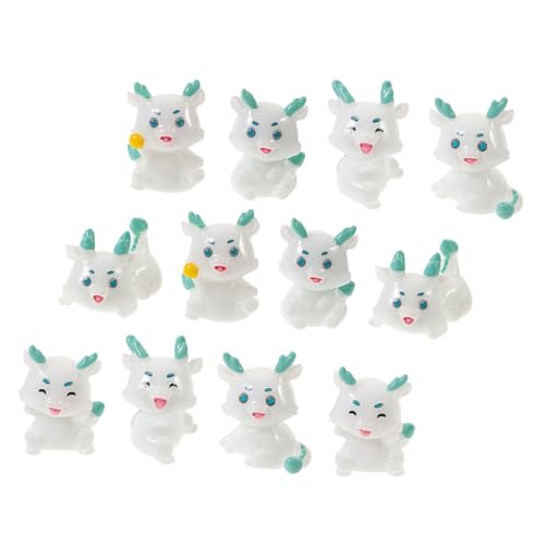 TOYANDONA 12St Auto kleine Drachenfiguren Zappelspielzeug Tiere Hasenfiguren riesiges Kuscheltier Animal Figures wohnaccessoires Mini-Drachenfiguren aus Kunstharz entzückende Drachenfiguren von TOYANDONA