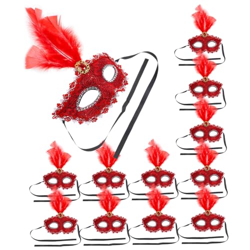 TOYANDONA Luxus-maskenball-set Halbdekorativ 3-teilig Rot Für Cosplay-festivalkostüme von TOYANDONA
