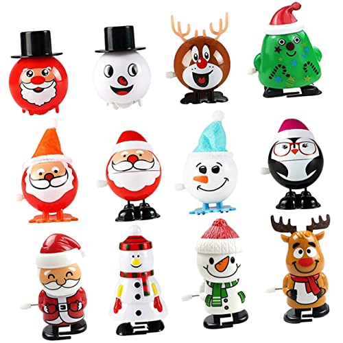 TOYANDONA 12St Weihnachtliches Aufziehspielzeug für kinderspielzeug Safe Toy Mini-Weihnachtsbäume Weihnachtsfeier kleine Spielsachen Weihnachts-Cartoon- Plastik von TOYANDONA