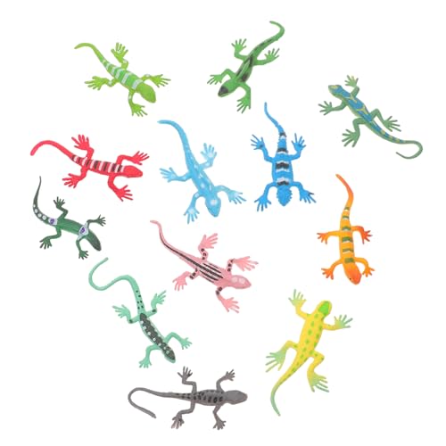 TOYANDONA 12St lernspielzeug Echsen Kreatives Pfingstrosen Hamster Ding Puppe gefälschtes Eidechsenmodell Kleines Reptilientier-Ornament Plastik von TOYANDONA